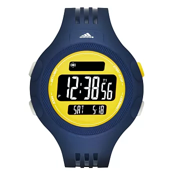 adidas 勁戰狙擊大面板電子腕錶-黃x深藍
