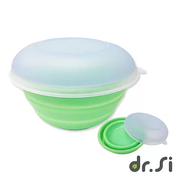 【Dr.Si】矽膠摺疊碗附蓋(綠)