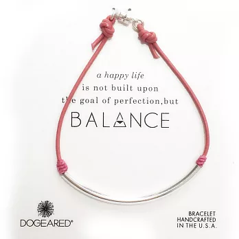 Dogeared 平衡骨 皮革手鍊 粉紅色 銀磁扣 Balance 附原廠盒