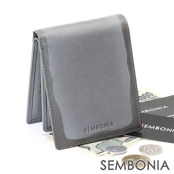 【UH】SEMBONIA - 手工渲染可翻式質感短夾 - 灰藍色