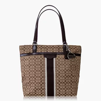 【COACH 實搭耐用】織布 / 手提 / 肩背托特包_咖啡