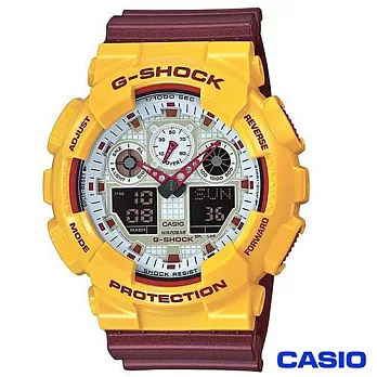 CASIO卡西歐 G-SHOCK 強悍炫彩潮流雙顯錶 GA-100CS-9A