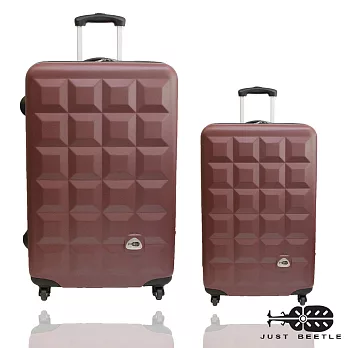 行李箱｜28+20吋【JUST BEETLE】 愛上巧克力系列ABS材質霧面輕硬殼二件組旅行箱行李箱其他咖啡色