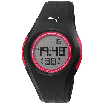 PUMA 玩色風潮電子腕錶-紅x黑