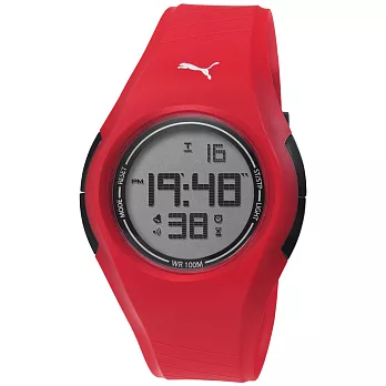 PUMA 玩色風潮電子腕錶-黑x紅