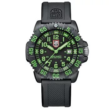 LUMINOX雷明時 海豹部隊指標系列 經典腕錶-黑x綠時標/44mm