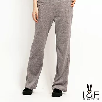 【INF】絨毛棉質綁帶寬管長褲1915S棕色