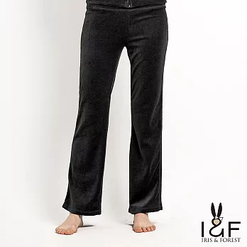 【INF】絨毛棉質綁帶寬管長褲1915S黑色