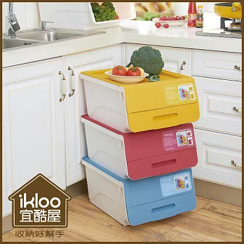 【ikloo】日系可疊式直取收納箱-3入組三色入