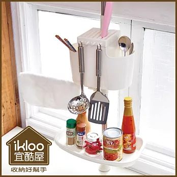 【ikloo】頂天立地不銹鋼廚房收納架-氣質白