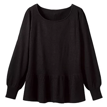 【cecile】Smart Heat素面裙擺圓領上衣L定番黑