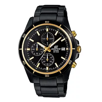 CASIO EDIFICE 黑武士軍團的展現運動時尚腕錶-黑金-EFR-526BK-1A9