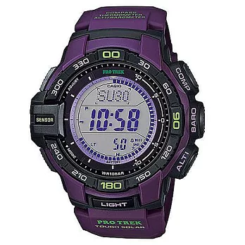 CASIO 原野時尚新體驗冒險家登山運動休閒腕錶-紫色-PRG-270-6A