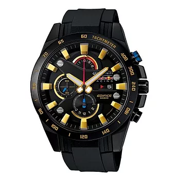 CASIO EDIFICE 極致速度的賽車魂時尚運動限量腕錶-黑+膠帶-EFR-540RBP-1A