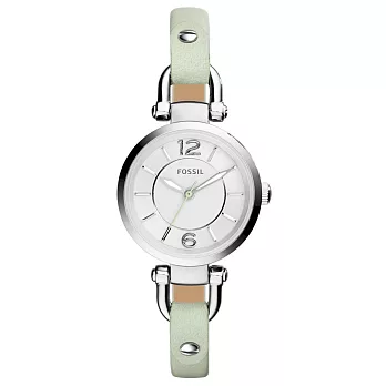 FOSSIL 優雅之美時尚都會腕錶-銀x粉綠