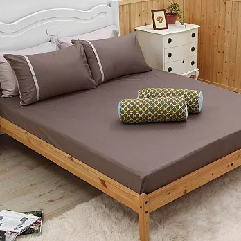 LITA麗塔 舒活系列 米褐 單人二件式純棉薄床包枕套組