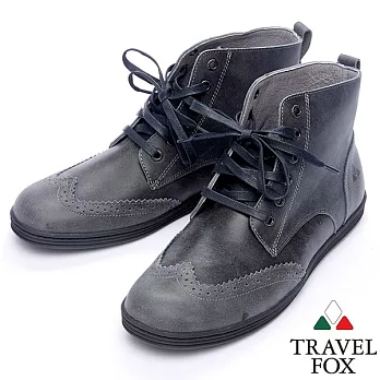Travel Fox STYLE-牛津高筒靴914612-01-39黑灰色