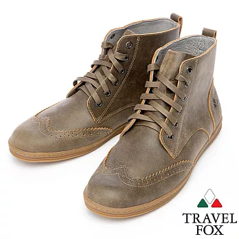 Travel Fox STYLE-牛津高筒靴914612-08-39淺咖啡色