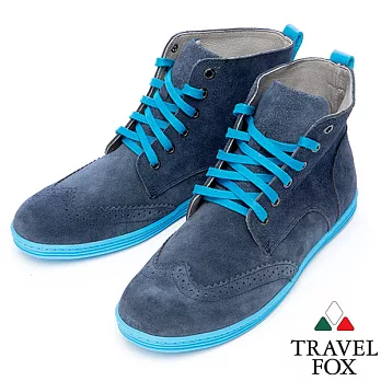 Travel Fox STYLE-牛津反毛皮高筒靴914613-05-39藍色