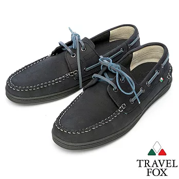 Travel Fox STYLE-麂皮帆船鞋914614-01-39黑色