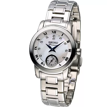 精工 SEIKO Premier 經典閃耀小秒針時尚腕錶 6G28-00T0M SRKZ61J1銀色
