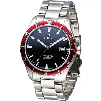 梅花錶 TITONI Seascoper 海洋探索潛水機械錶 83985SRB-517紅x黑