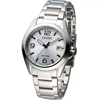 星辰 CITIZEN 光動能時尚腕錶 FE6030-52A 銀白銀白色