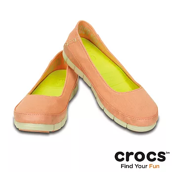 Crocs - 女款 - 女士舒躍奇平底鞋 -35西瓜紅/水泥灰色