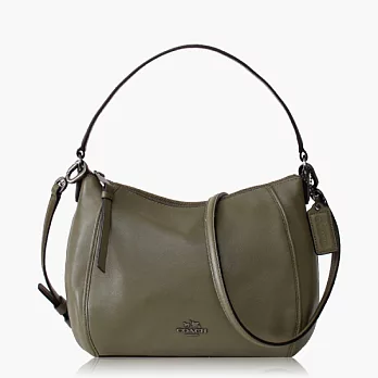 【COACH 多種背法】皮革 / 肩背 / 斜背兩用包(小款)_墨綠