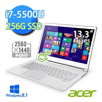 【Acer】S7-393-75508G25ews 13.3吋WQHD畫質觸控筆電 (I7-5500U/8G/256GBSSD/Win8.1)