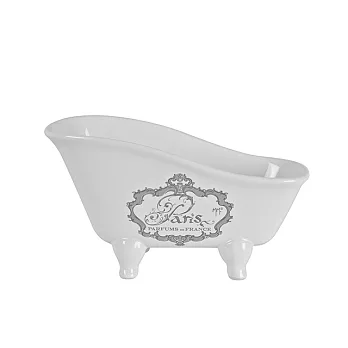 法國生活 Mathilde M. 瑪蒂恩 白色巴黎圖紋小浴缸皂盤