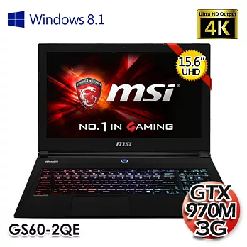 msi 微星 GS60 2QE 15.6吋 i7-4720 1TB GTX970M 3GB獨顯 頂級4K螢幕UHD Wide