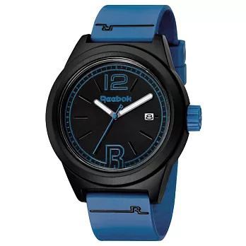 Reebok NEONLIGHT系列跑酷潮人運動腕錶-黑x藍