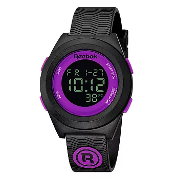 Reebok BlockParty系列潮流電音時尚電子腕錶-紫x黑