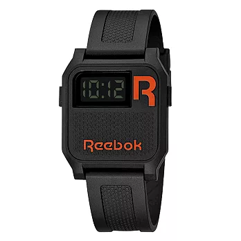 Reebok NERD系列復古時代電子腕錶-橘x黑