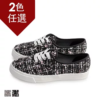 FUFA MIT 混色毛呢休閒鞋(U50) - 共兩色23黑