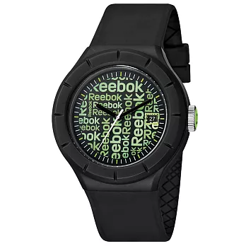 Reebok WarmUP Wallpaper時尚腕錶-綠x黑