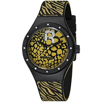 Reebok ROAR動物紋時尚腕錶-黃