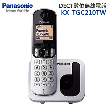 Panasonic國際牌 DECT數位無線電話(KX-TGC210TW)_銀色