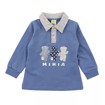 愛的世界純棉長袖POLO衫-台灣製-115灰藍色