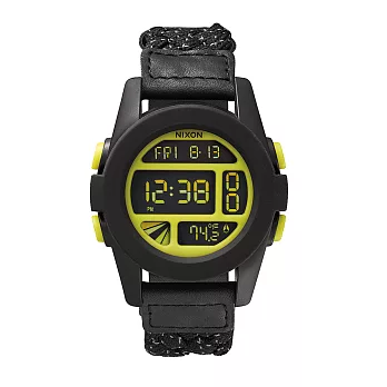 【NIXON】有型UNIT電子錶黑黃/編織錶帶