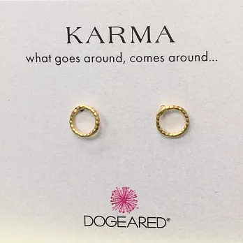 Dogeared 金KARMA 金色圓圈耳環 迷你閃亮款 鑲14k金 附原廠盒