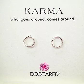 Dogeared925純銀 KARMA 銀色圓圈耳環 迷你閃亮款 附原廠盒