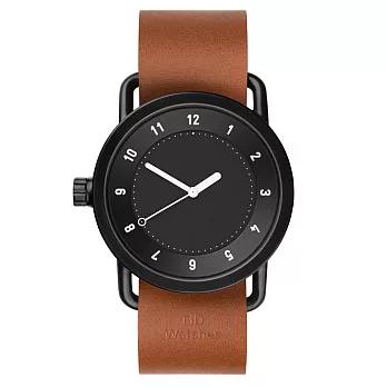 TID Watches No.1 Black 黑x棕褐色真皮腕錶