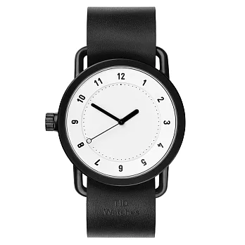 TID Watches No.1 White 白底x黑色真皮錶帶