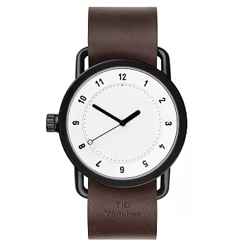 TID Watches No.1 White 白底x胡桃木色真皮腕錶
