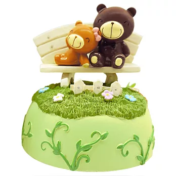 巧克力熊 依戀旋轉音樂盒-綠