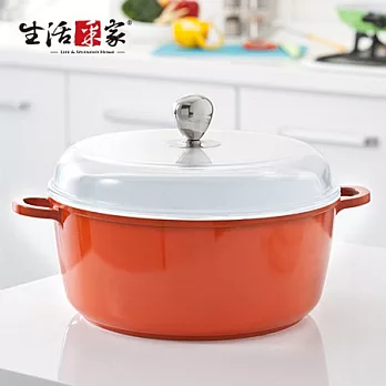 【生活采家】SGS檢驗通過28cm陶瓷不沾歐式燉鍋_香橙#05017