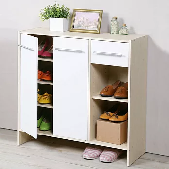 《Homelike》日式二門一抽鞋櫃(二色可選)楓木/白色