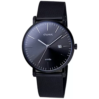 LICORNE entree簡單生活風日期顯示腕錶-黑x小